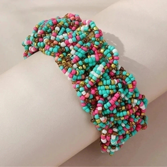 Colorful Woven Beaded Bracelet - Picture 1 of 5